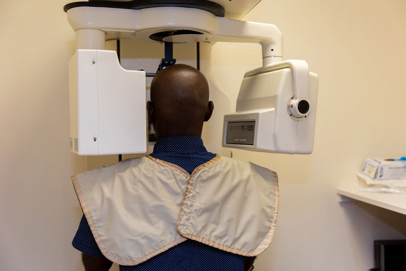 dental patient undergoing cbct scan